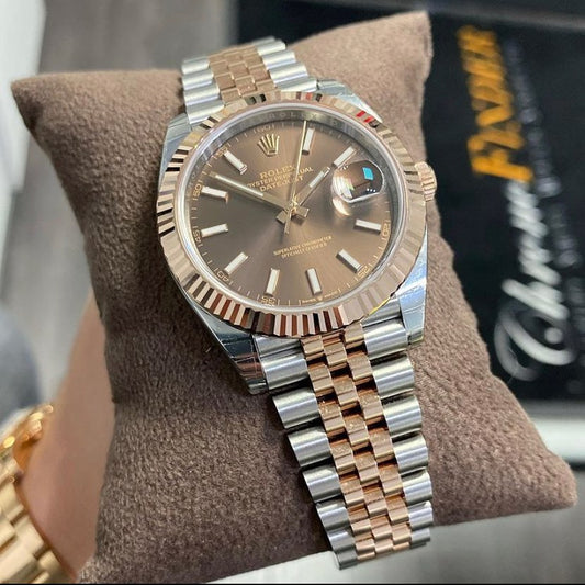 RELOJ RLX CARA CHOCOLATE BICOLOR