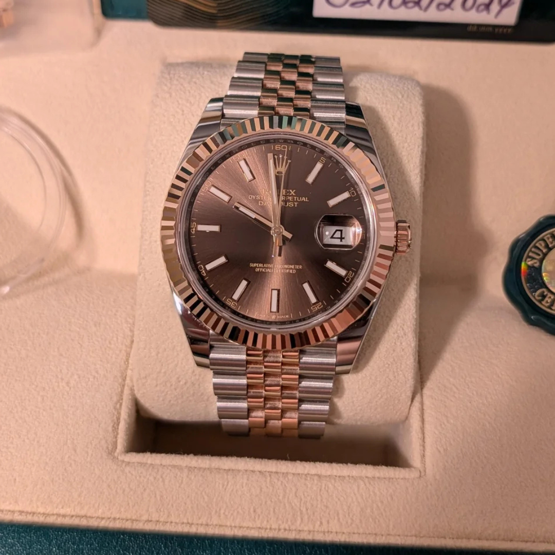 RELOJ RLX CARA CHOCOLATE BICOLOR